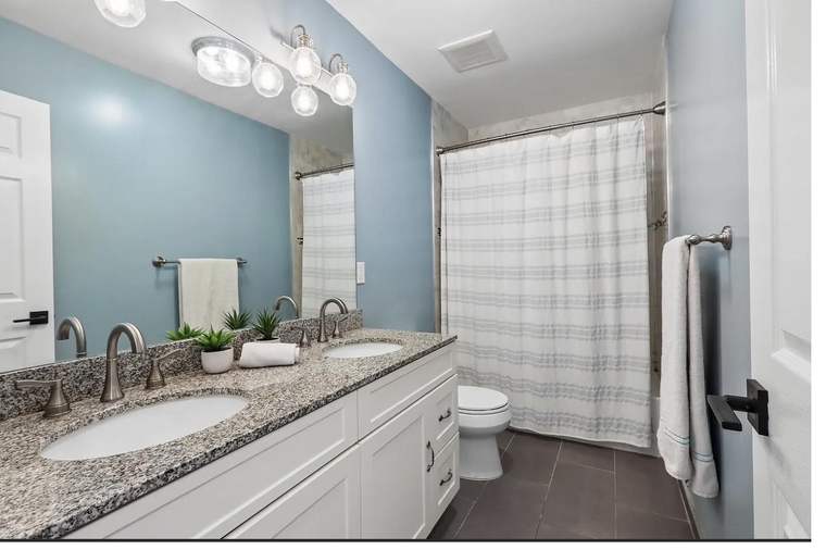 Primary bathroom with double vanity