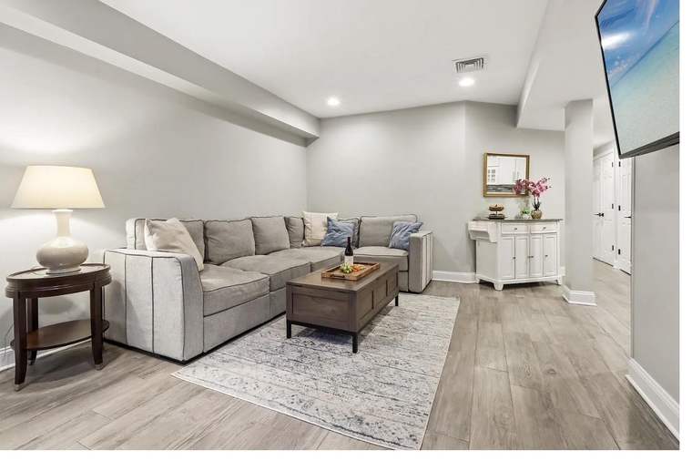 Living room staged with sectional