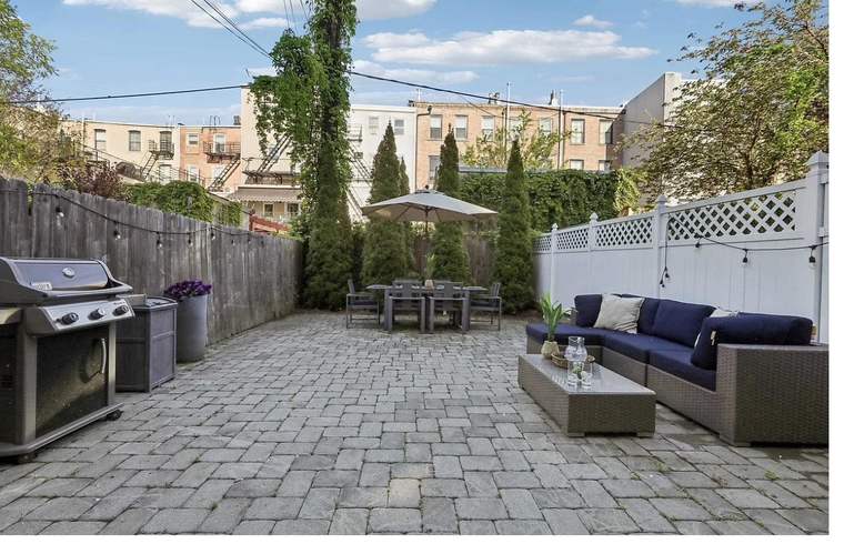 Private paver patio at Apartment B